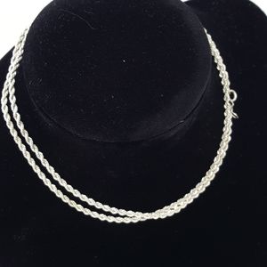 24" genuine 925 Silver rope necklace chain